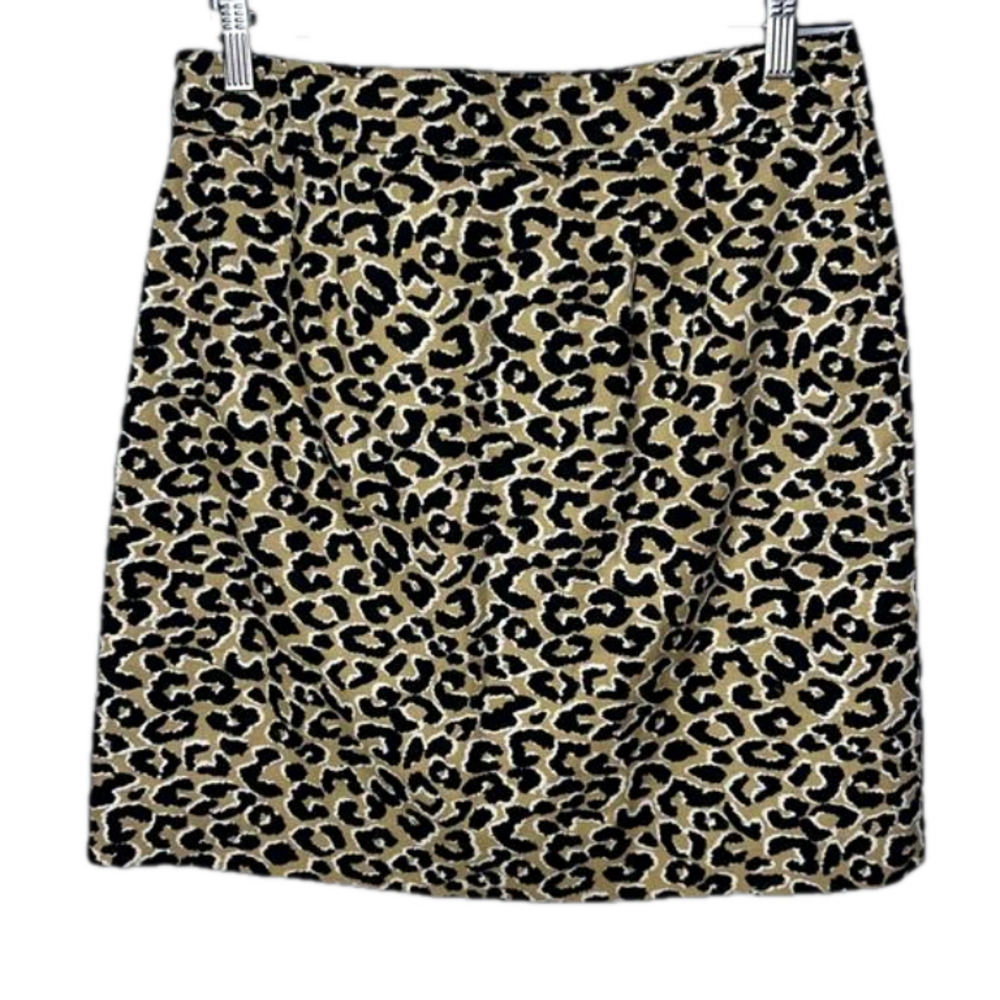 Talbots Animal Print Skirt Cotton Blend